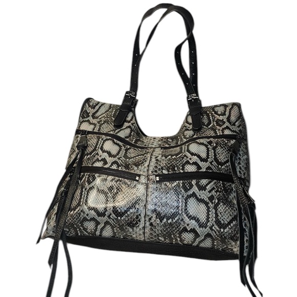 Aimee Kestenberg Snakeskin Emboss Multi Color Shoulder Bag